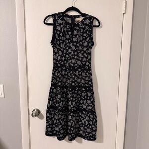 MICHAEL Michael Kors XS Black Floral Midi Dress